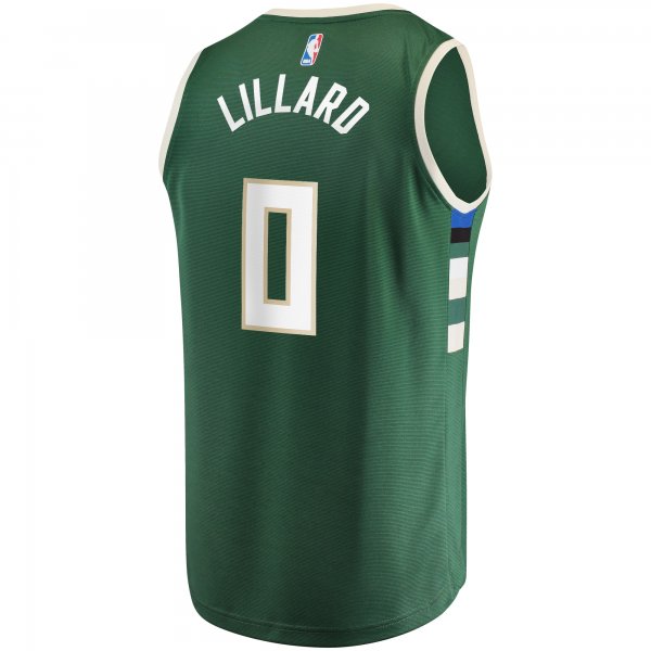 Youth Milwaukee Bucks Damian Lillard Fanatics Hunter Green Fast Break Player Jersey - Icon Edition