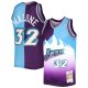 Men's Utah Jazz Karl Malone Mitchell & Ness Purple/Turquoise Hardwood Classics 1996/97 Split Swingman Jersey