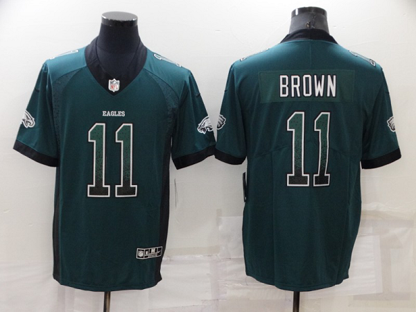 Men's Philadelphia Eagles #11 A.J. Brown Green Limited Stitched NFL Jersey