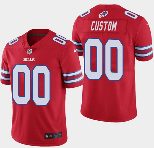 Men's Nike Buffalo Bills #00 Custom Red Stitched Limited NFL Jersey