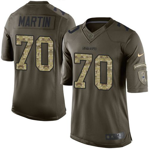 Nike Dallas Cowboys #70 Zack Martin Green Men's Stitched NFL Limited Salute To Service Jersey