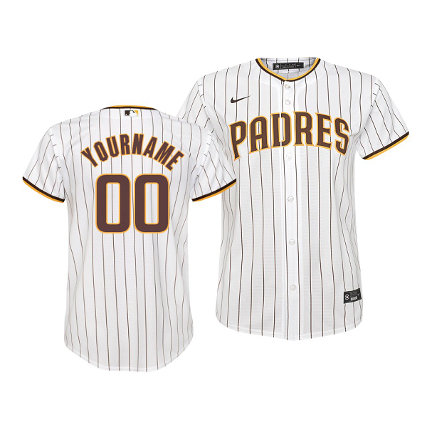 2020 Padres Custom #00 Replica Home Youth White Jersey