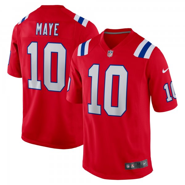 Men's New England Patriots Drake Maye Nike Red 2024 NFL Draft First Round Pick Player Game Jersey