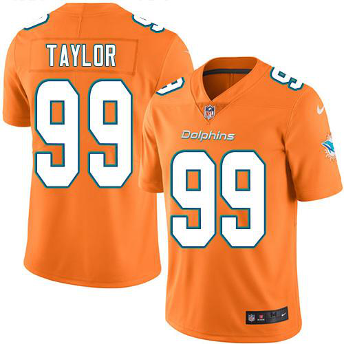 Nike Miami Dolphins #99 Jason Taylor Orange Men's Stitched NFL Limited New Color Rush Jersey