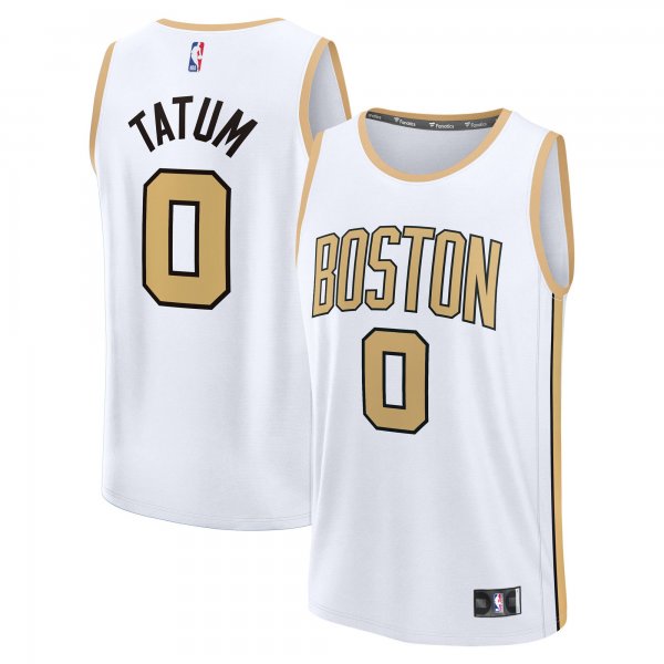 Men's Boston Celtics #0 Jayson Tatum Fanatics White 2025/26 City Edition Fast Break Jersey