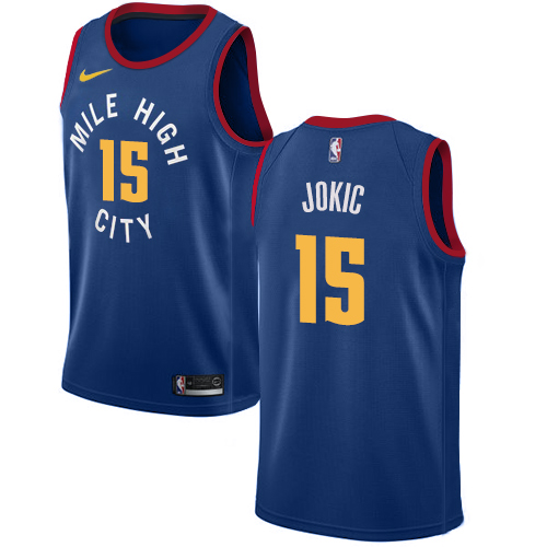 Nike Denver Nuggets #15 Nikola Jokic Blue Women's NBA Swingman Statement Edition Jersey