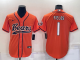 Men's Chicago Bears #1 Justin Fields Orange Stitched Baseball Cool Base Jersey