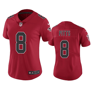 Women's Atlanta Falcons #8 Kyle Pitts Red Color Rush Limited Jersey