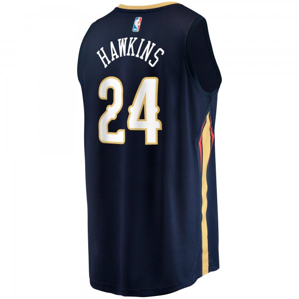 Men's New Orleans Pelicans Jordan Hawkins Fanatics Navy  Fast Break Replica Jersey - Icon Edition