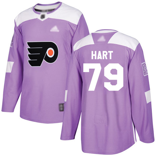 Philadelphia Flyers #79 Carter Hart Purple Fights Cancer Stitched NHL Jersey