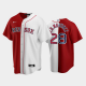 Men's Replica Boston Red Sox Home MLB Jersey #28 J.D. Martinez Red-White Split