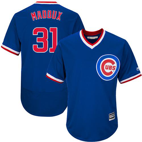 Chicago Cubs #31 Greg Maddux Blue Flexbase Collection Cooperstown Stitched MLB Jersey