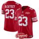 Men's San Francisco 49ers #23 Christian McCaffrey Red 2023 F.U.S.E. NFC West Champions Patch Stitched NFL Jersey