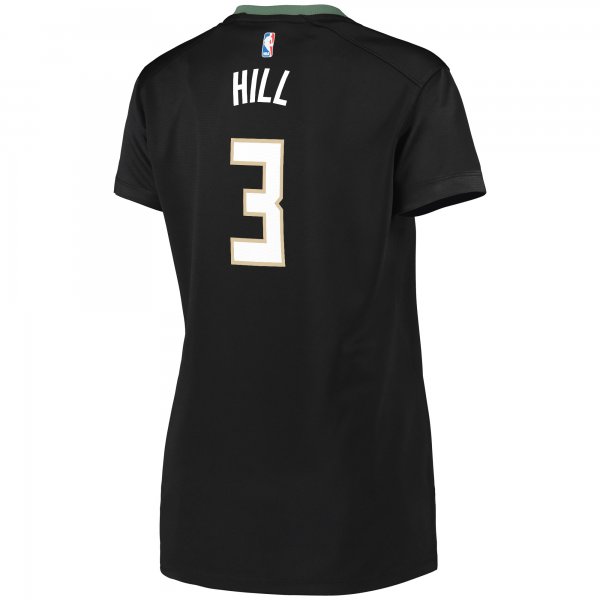 Women's Milwaukee Bucks George Hill Fanatics Black Fast Break Replica Player Jersey - Statement Edition