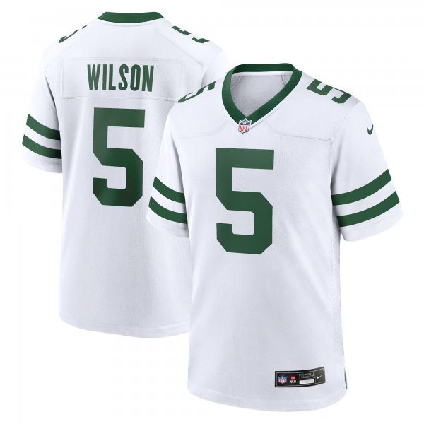 Men's New York Jets #5 Garrett Wilson Nike Legacy White Limited Jersey