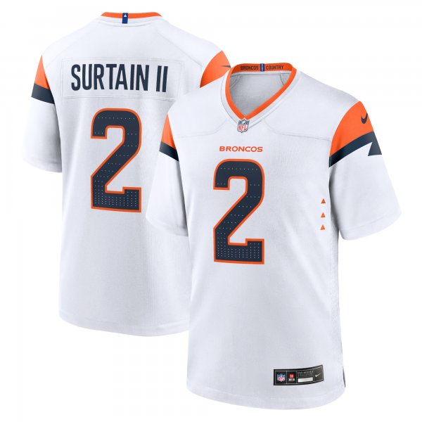 Men's Denver Broncos Patrick Surtain II Nike White Game Jersey