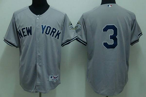 New York Yankees #3 Babe Ruth Stitched Grey MLB Jersey