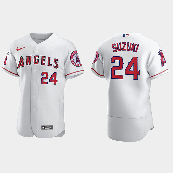 Men's Los Angeles Angels #24 Home White Flex Base MLB Jersey