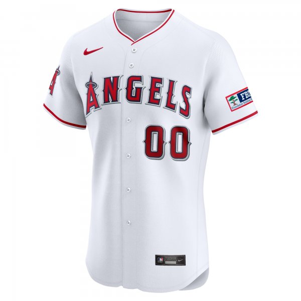 Men's Los Angeles Angels Nike White Home Elite Pick-A-Player Retired Roster Patch Jersey