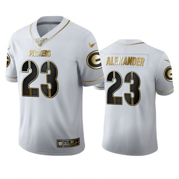 Green Bay Packers #23 Jaire Alexander Men's Nike White Golden Edition Vapor Limited NFL 100 Jersey