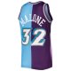 Men's Utah Jazz Karl Malone Mitchell & Ness Purple/Turquoise Hardwood Classics 1996/97 Split Swingman Jersey