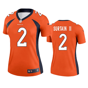 Women's Denver Broncos #2 Patrick Surtain II Orange Legend Jersey