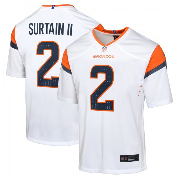 Youth Denver Broncos #2 Patrick Surtain II Nike White Limited Jersey