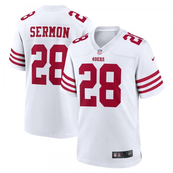 Men's San Francisco 49ers Trey Sermon Nike White Player Game Jersey