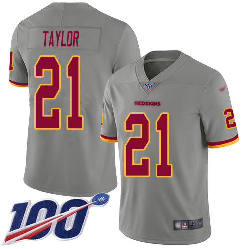 Washington Redskins #21 Sean Taylor Gray Men's Stitched NFL Limited Inverted Legend 100th Season Jersey