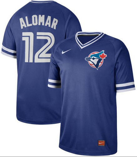 Men's Nike Toronto Blue Jays #12 Roberto Alomar Royal Cooperstown Collection Stitched MLB Jersey