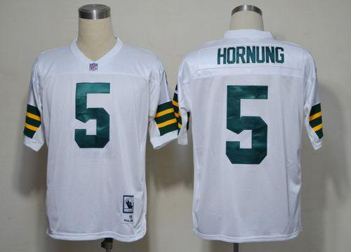 Mitchell And Ness Green Bay Packers #5 Paul Hornung White Stitched NFL Jersey