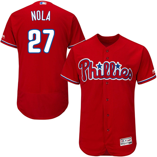 Philadelphia Phillies #27 Aaron Nola Red Flexbase Collection Stitched MLB Jersey