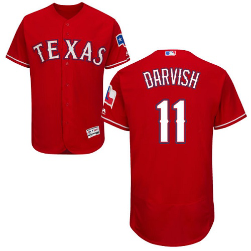 Texas Rangers #11 Yu Darvish Red Flexbase Collection Stitched MLB Jersey