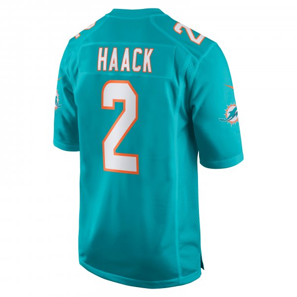 Men's Miami Dolphins Matt Haack Nike Aqua Game Jersey