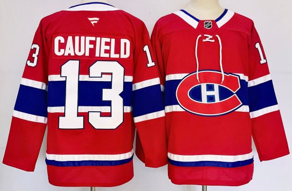 Men's #13 Cole Caufield Montreal Canadiens Red City Edition Jersey