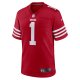 Men's San Francisco 49ers Number 1 Dad Nike Scarlet Game Jersey