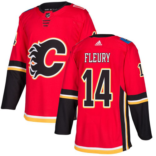 Adidas Calgary Flames #14 Theoren Fleury Red Home Stitched NHL Jersey