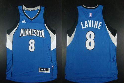 Men's Minnesota Timberwolves #8 Zach LaVine Blue Road Stitched NBA Jersey