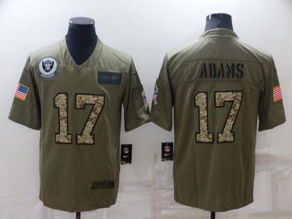 Men's Nike Las Vegas Raiders #17 Davante Adams Green Stitched NFL Limited Salute to Service Jersey