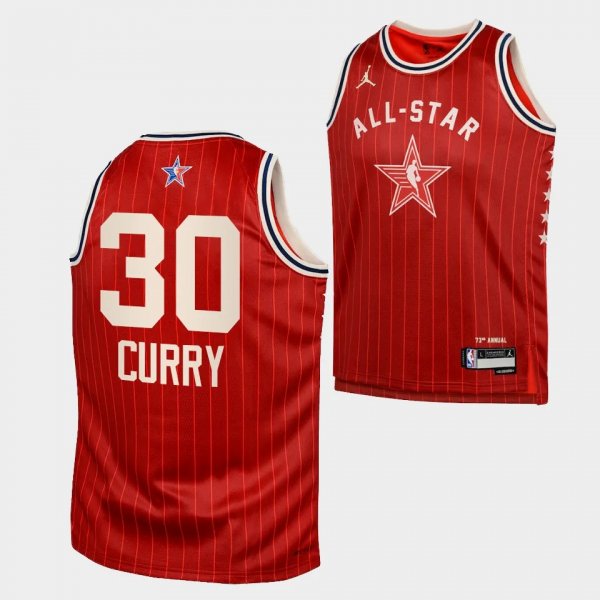 2024 NBA All-Star Western Conference #30 Stephen Curry Golden State Warriors Youth Crimson Jersey Swingman