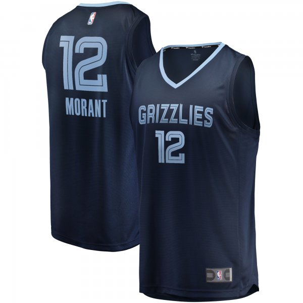 Youth Memphis Grizzlies Ja Morant Fanatics Navy 2019/20 Fast Break Replica Jersey - Icon Edition