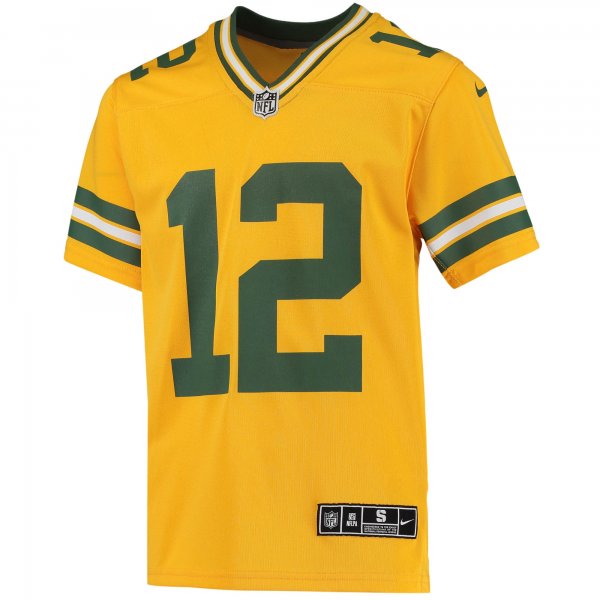 Youth Green Bay Packers Aaron Rodgers Nike Gold Inverted Team Game Jersey