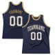 Men's Custom Navy White-Old Gold Authentic Throwback Basketball Jersey