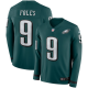 Men's Philadelphia Eagles #9 Nick Foles Nike Green Therma Long Sleeve Jersey