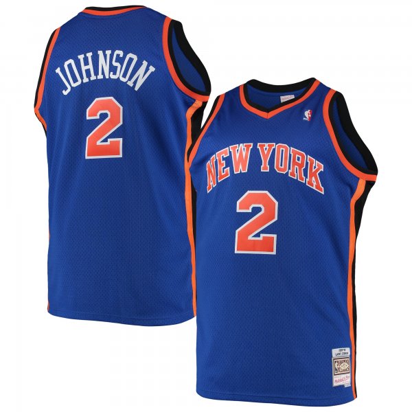 Men's New York Knicks Larry Johnson Mitchell & Ness Blue 1998/99 Big & Tall Hardwood Classics Swingman Jersey