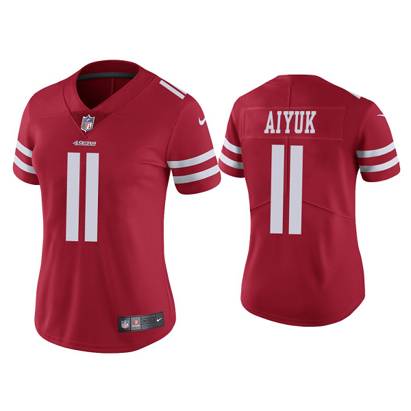 Women's #11 Brandon Aiyuk San Francisco 49ers Scarlet 2020 NFL Draft Vapor Limited Jersey