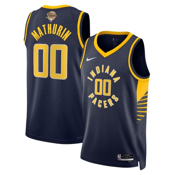 Men's Unisex Indiana Pacers #0 Bennedict Mathurin Nike Navy 2025 NBA Finals Swingman Icon Edition Jersey