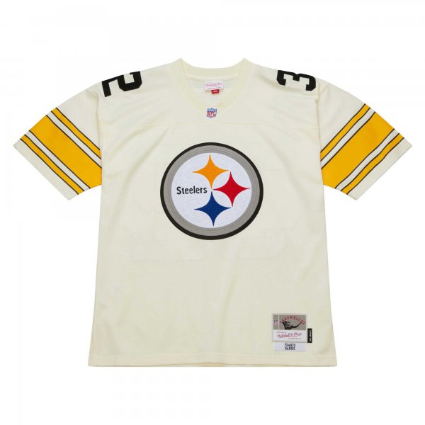 Men's Pittsburgh Steelers Franco Harris Mitchell & Ness Cream Chainstitch Legacy Jersey