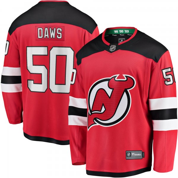 Men's New Jersey Devils Nico Daws Fanatics Red Home Breakaway Player Jersey