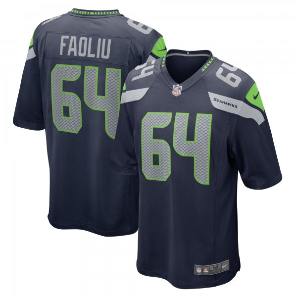 Men's Seattle Seahawks Austin Faoliu Nike College Navy  Game Jersey